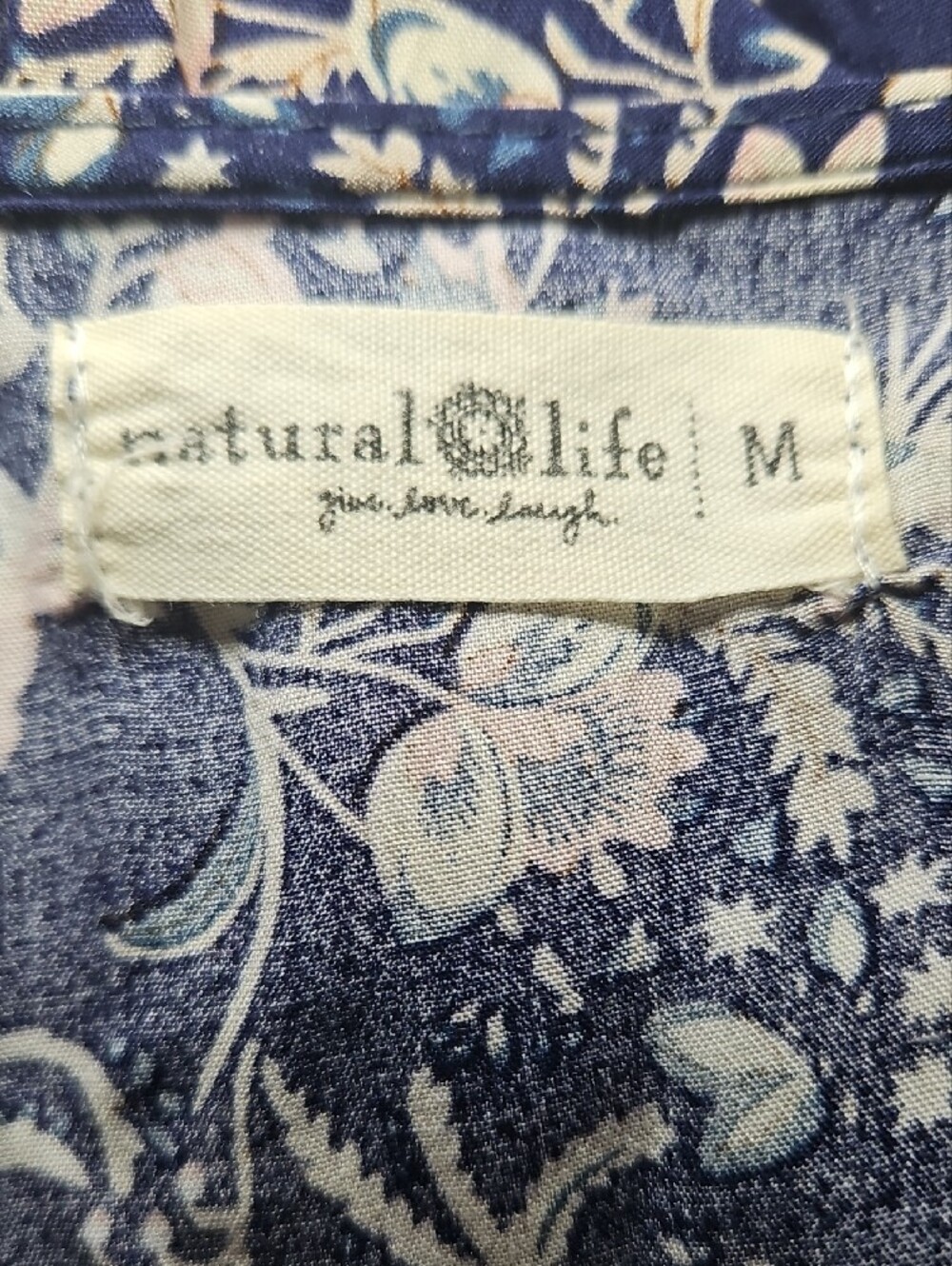 Natural Life Stella navy floral babydoll dress Medium Women's - Picture 9 of 10